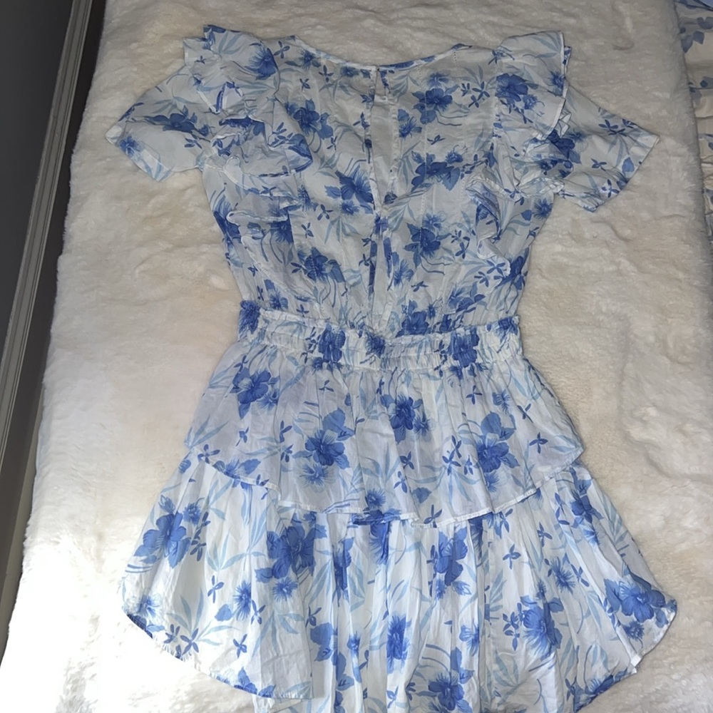 LoveShackFancy Natasha Mini Dress in Strong Current XS - Picture 4 of 5